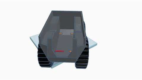Tinkercad animation of the grey body shell on its wheels doing a skid turn